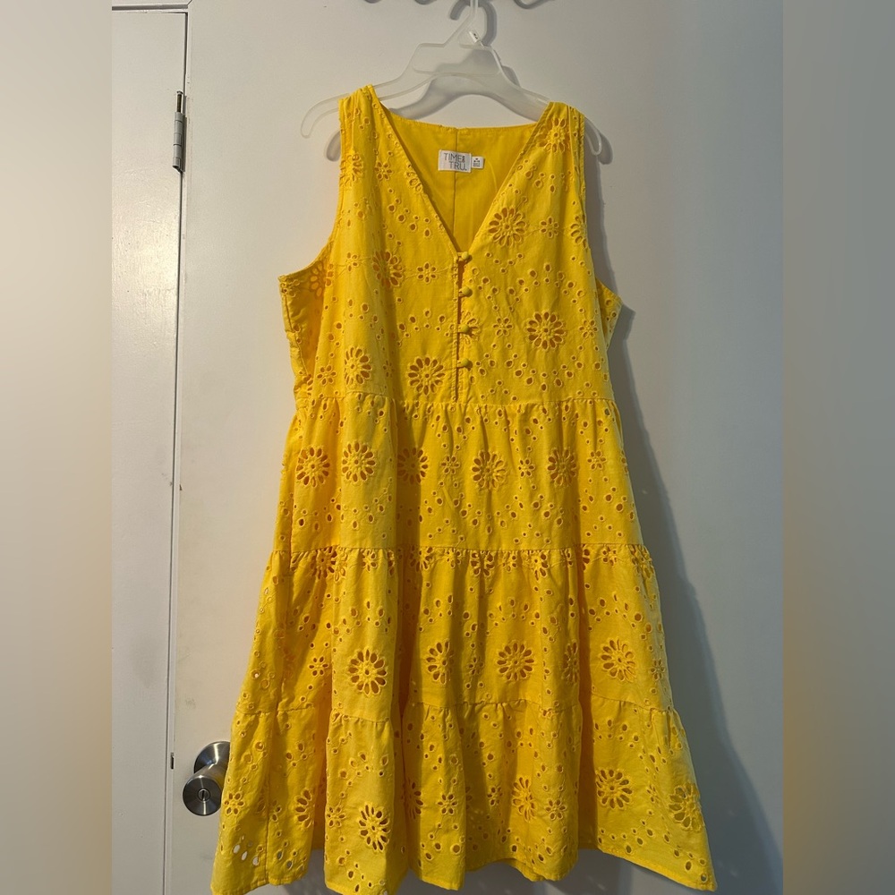 Time and Tru Sunny Yellow Eyelet Dress